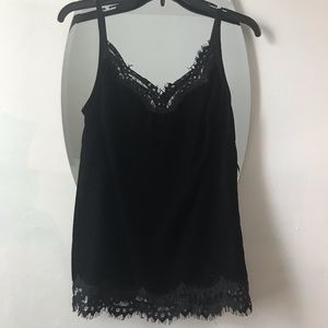 Velvet Tank Top with Lacing